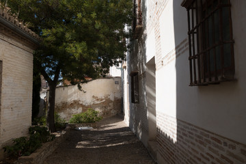 Street of the Albaicin neighborhood in Granada. Spain