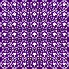 Ornament design with facets and love, square geometric shapes. flower style. Seamless modern geometry patterns. Vector illustration. For interior design, printing, web design and textiles. purple