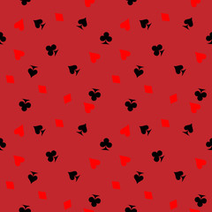 Obraz na płótnie Canvas Poker card suit seamless pattern background. Can be used for wallpaper,fabric, web page background, surface texture.Abstract vector backround.