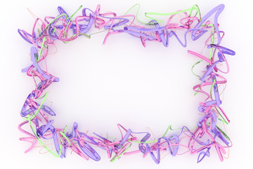 String backdrop virtual paper frame. For graphic design or background, CGI composition. 3D render.