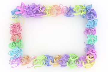 Abstract CGI composition, string backdrop virtual paper frame. Wallpaper for graphic design. 3D render.