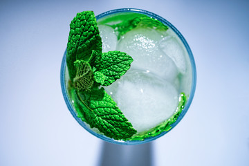 Mojito, cocktail, mint, ice, top view, alcohol, rum