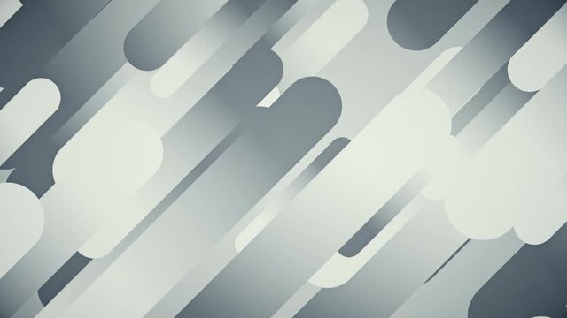 Abstract background in flat style with animation of rounded rectangles, circles and lines on colorful backdrop. Animation of seamless loop.
