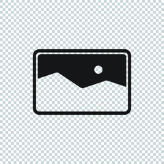 Naklejka premium Picture Vector Icon, Black and White Image Element Vector Illustration icon on a transparent background.