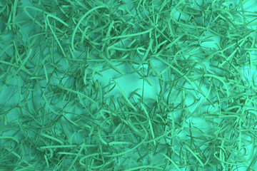 Background abstract CGI composition, messy strings virtual backdrop for design, graphic resource. 3D render.