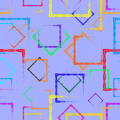 Multicolored rhombuses and squares in intersection on fat background.