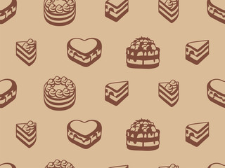 Vector cake seamless pattern.