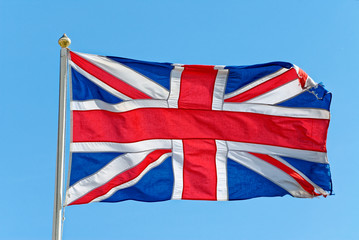 Union Jack Flag on a Flag Pole