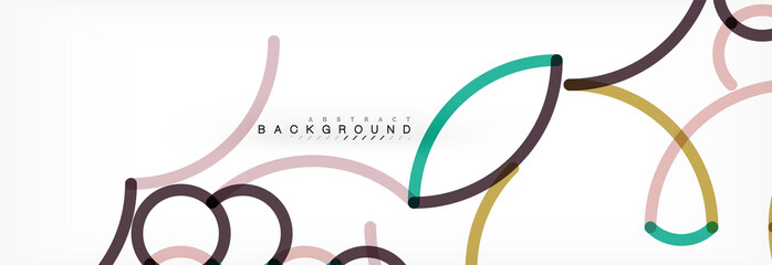 Curly lines abstract background, color overlapping linear texture