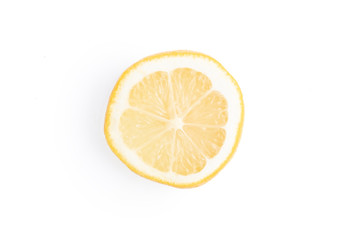 conceptual photo lemon, ripe and appetizing lemon on a white background, a dietary product useful for health and heart with antioxidants