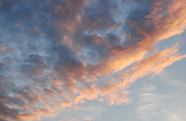 Fototapeta na wymiar Beautiful evening sky with a clouds