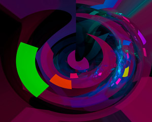 abstract digital fractal, fantasy design decorative, creative, curve