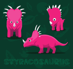 Dinosaur Styracosaurus Cartoon Vector Illustration