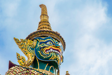 Green Giant in Wat Phra Kaew or name officially as Wat Phra Si Rattana Satsadaram