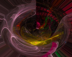 abstract digital fractal, fantasy design decorative, creative, curve