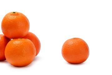 Tangerine or Mandarin. Isolated on White Background.