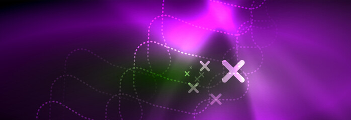 Shiny neon lights background, techno design, modern wallpaper for your project