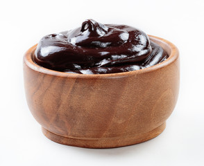 cacao butter, spread in a dish isolated white background 