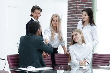 business partners conducting a workshop in the office