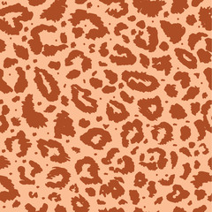 Seamless leopard wild nature pattern. Vector animal print.