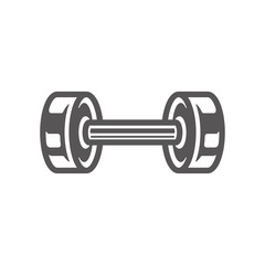 Dumbbell silhouette isolated on white background vector illustration.