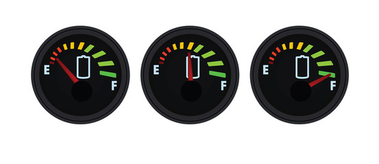 Battery gauge. vector illustration