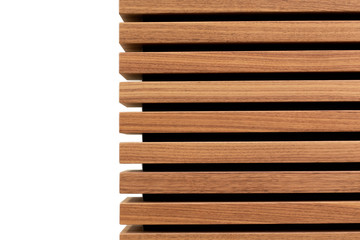 Wooden slats. Natural wood lath line arrange pattern texture background 
