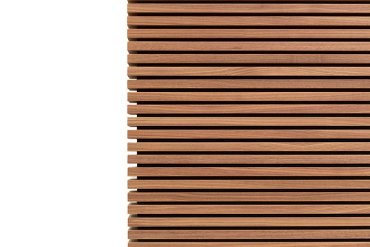 Wooden slats. Natural wood lath line arrange pattern texture background 