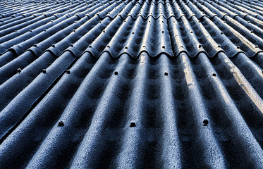 Frozen roof with loose nails popping through the plates.