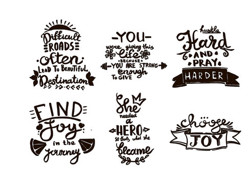 Vector Chalkboard phrase handwriting calligraphy. Black and white engraved ink art. Isolated quotes illustration.