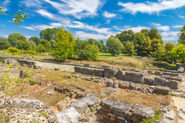 Fototapeta na wymiar The Archaeological Park of Dion, located at foot of Mount Olympus, Greece, Europe.