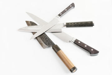 Knives on light gray surface