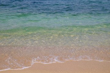 Fototapeta na wymiar wave water in the sea on the beach