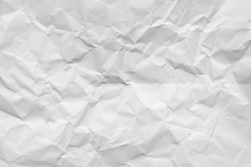 Crumpled white paper background