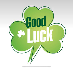 Good Luck St Patrick Day abstract speech bubble green white isolated sticker icon stamp label