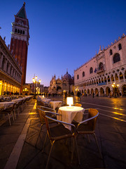 Restaurant of Venice in evening hours