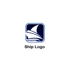 Cruise ship logo template