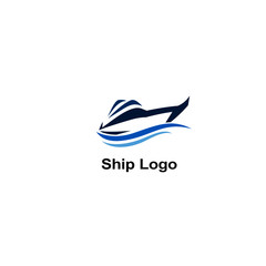 Cruise ship logo template