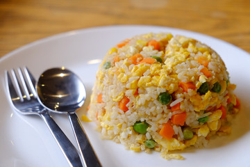 closeup egg fried rice
