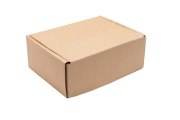 Brown cardboard box isolated on a white background