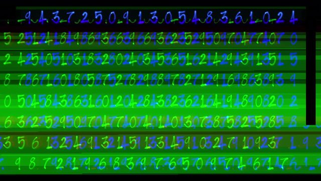 numbers code information clock counting