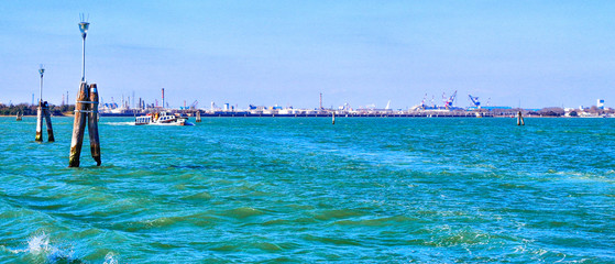 The view of the port of Venice