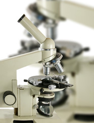 isolated image of a microscope closeup