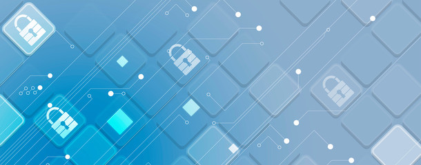 Cybersecurity and information or network protection. Future technology web services for business and internet project