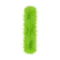 Grass letter on white background