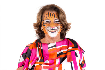 Granny with face-paint