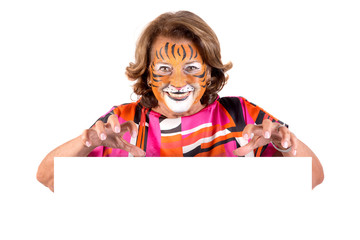 Granny with face-paint