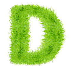 Grass letter on white background