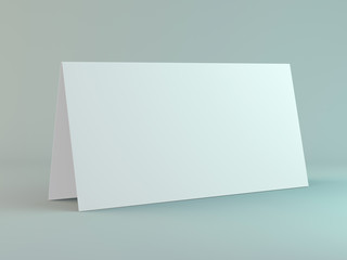 Blank portrait mock-up paper. Brochure, magazine, postcard isolated. 3D