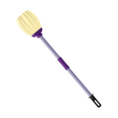 Broom vector illustration. Mop, brush, stick, sweeper, broomstick. Cleaning concept. Vector illustration can be used for topics like housework, floor mopping, sweeping